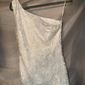 Cute, white, one shoulder Lulu's mini dress
